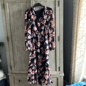 Who What Wear; midi dress; bohemian; sheer